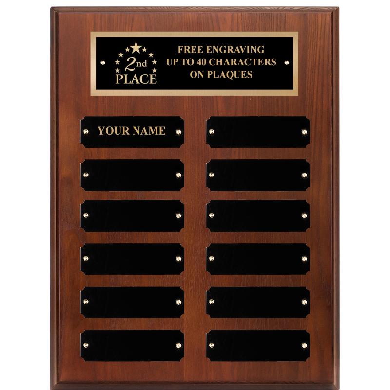 9X12 12 PLT WALNUT PERPETL PLQ