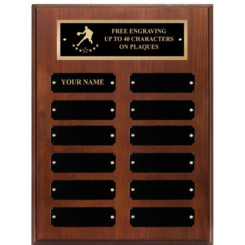 9X12 12 PLT WALNUT PERPETL PLQ