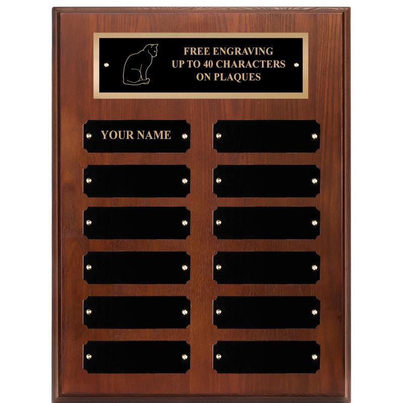 9X12 12 PLT WALNUT PERPETL PLQ