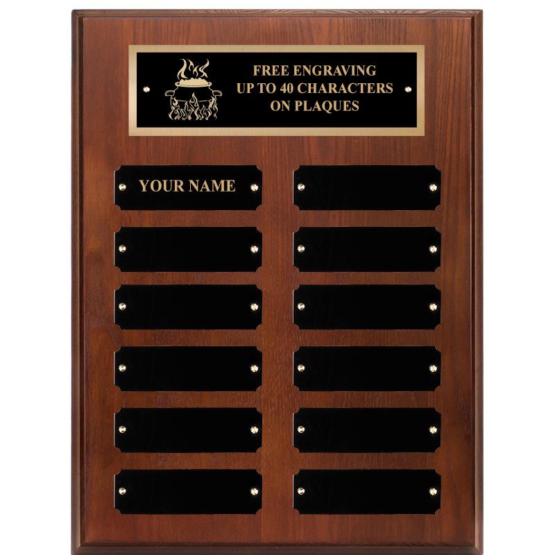 9X12 12 PLT WALNUT PERPETL PLQ