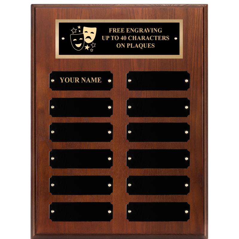 9X12 12 PLT WALNUT PERPETL PLQ