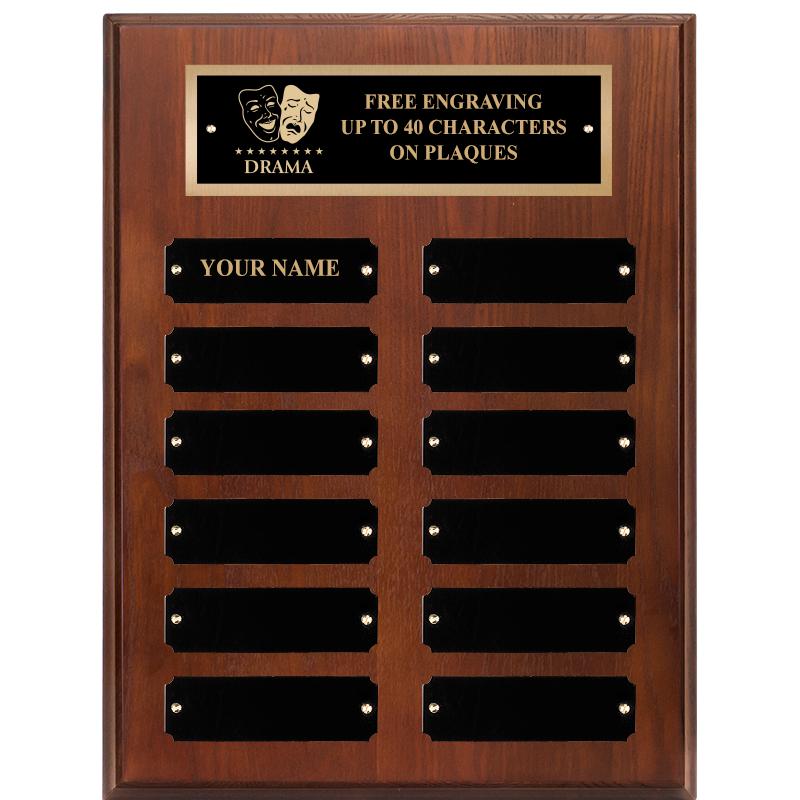 9X12 12 PLT WALNUT PERPETL PLQ