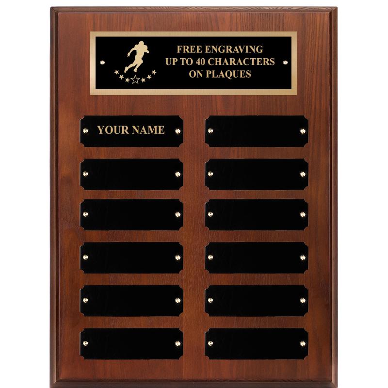 9X12 12 PLT WALNUT PERPETL PLQ