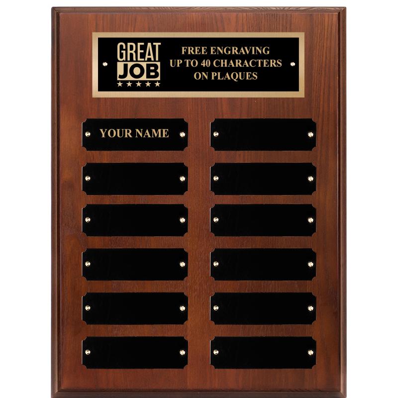 9X12 12 PLT WALNUT PERPETL PLQ