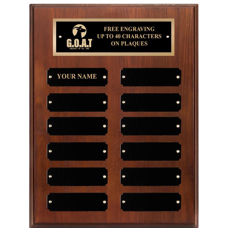 9X12 12 PLT WALNUT PERPETL PLQ