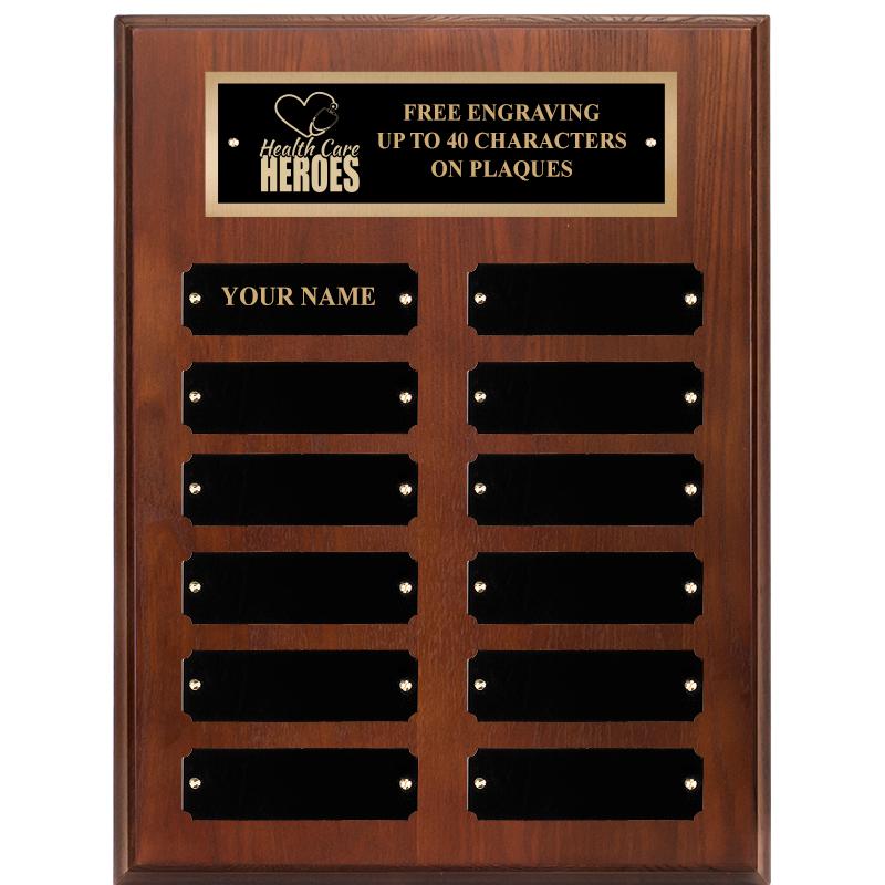 9X12 12 PLT WALNUT PERPETL PLQ