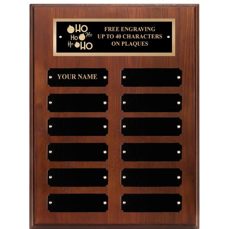 9X12 12 PLT WALNUT PERPETL PLQ