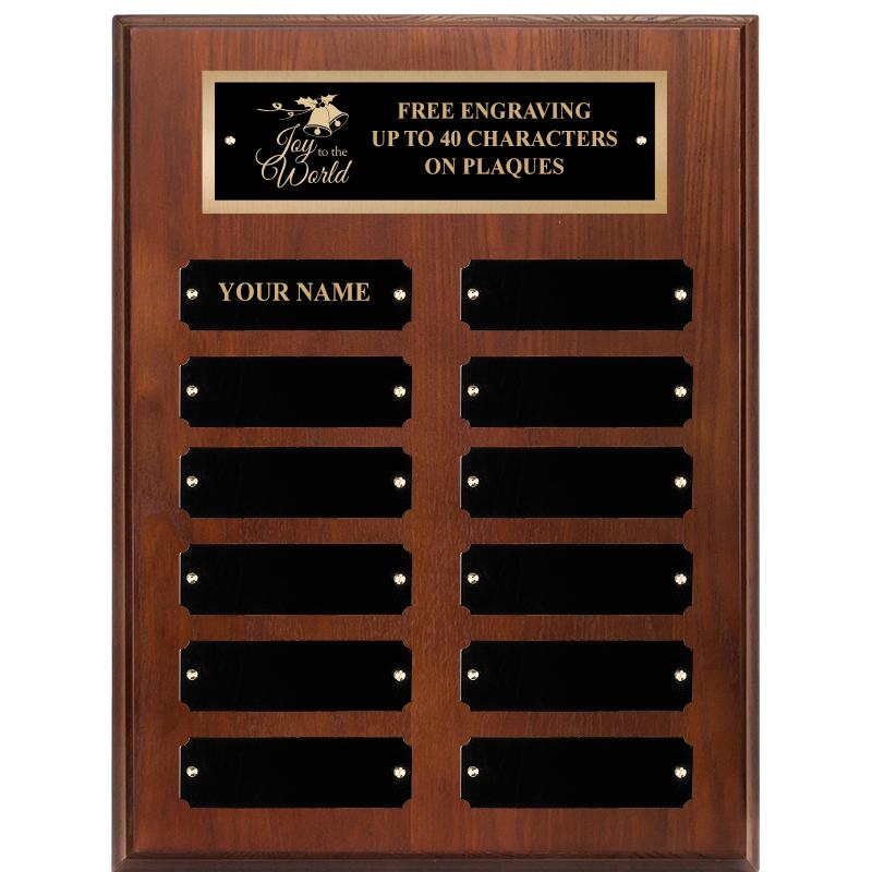 9X12 12 PLT WALNUT PERPETL PLQ