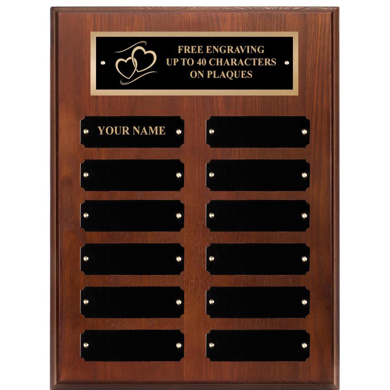 9X12 12 PLT WALNUT PERPETL PLQ