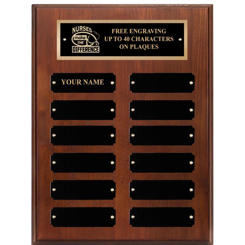 9X12 12 PLT WALNUT PERPETL PLQ