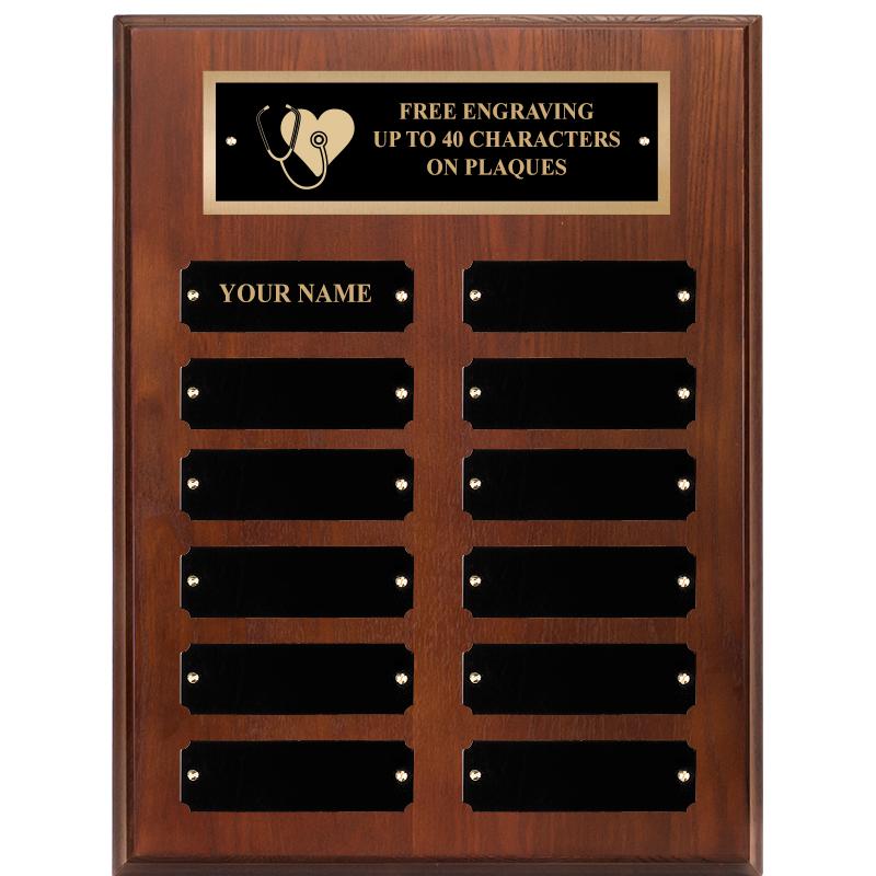 9X12 12 PLT WALNUT PERPETL PLQ