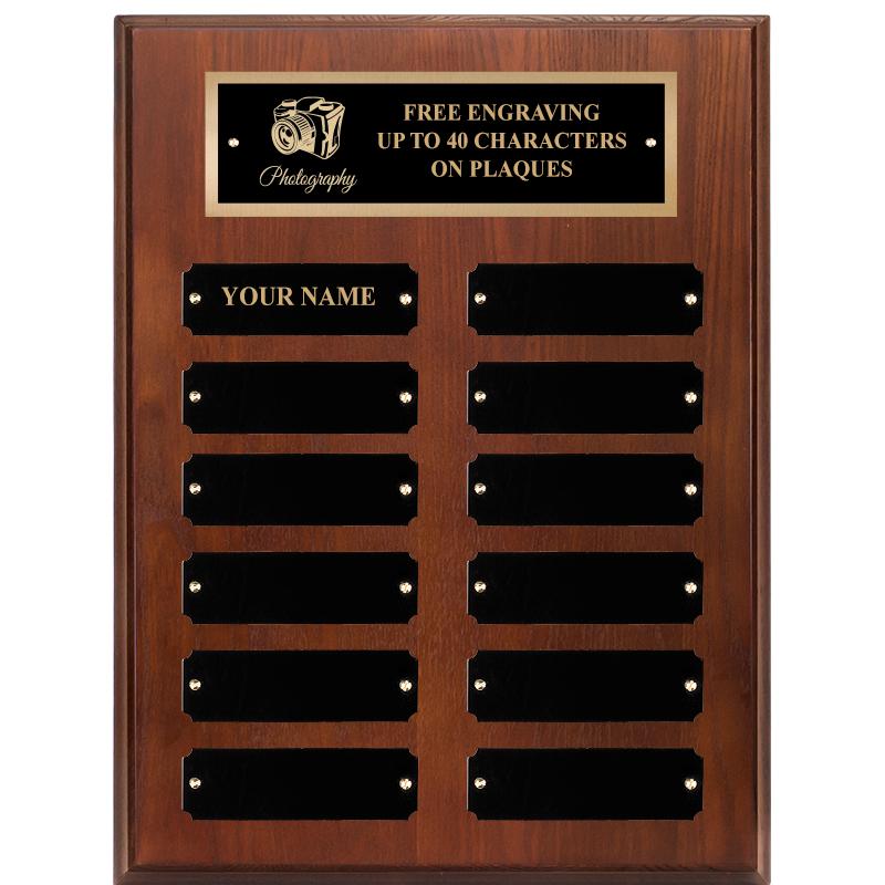 9X12 12 PLT WALNUT PERPETL PLQ