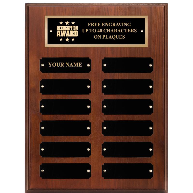 9X12 12 PLT WALNUT PERPETL PLQ