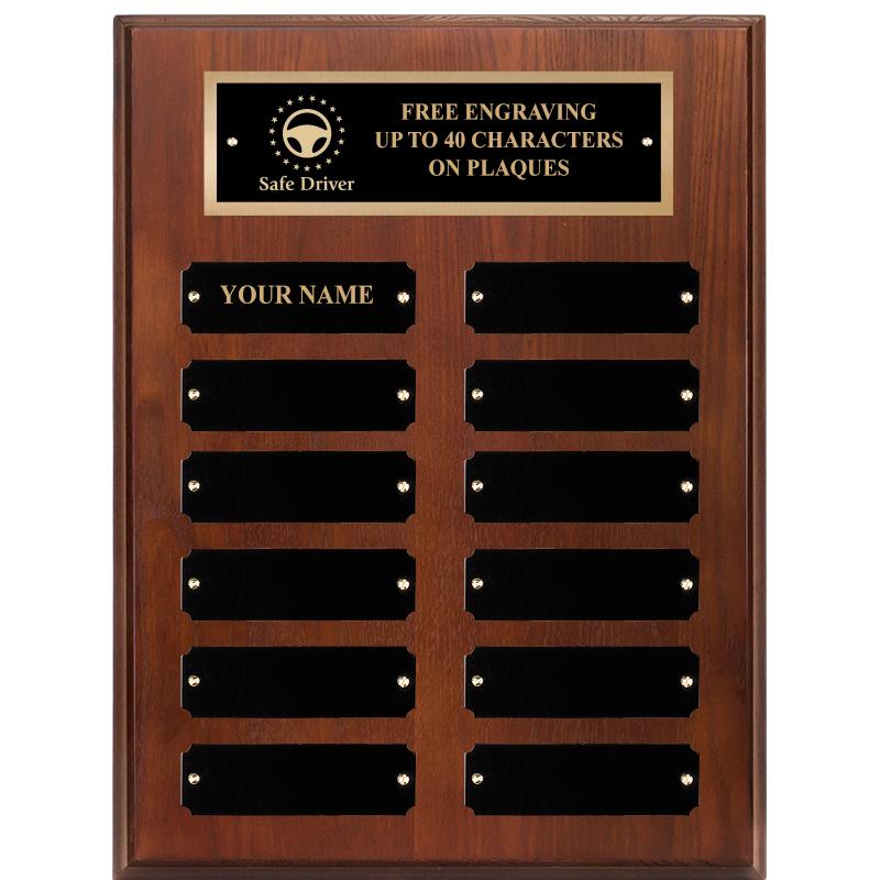 9X12 12 PLT WALNUT PERPETL PLQ