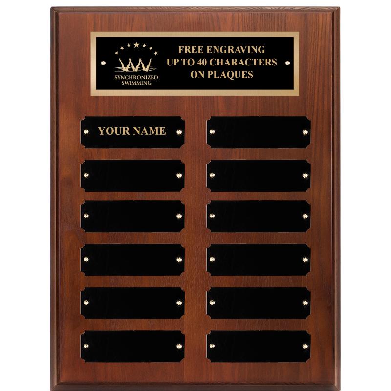 9X12 12 PLT WALNUT PERPETL PLQ