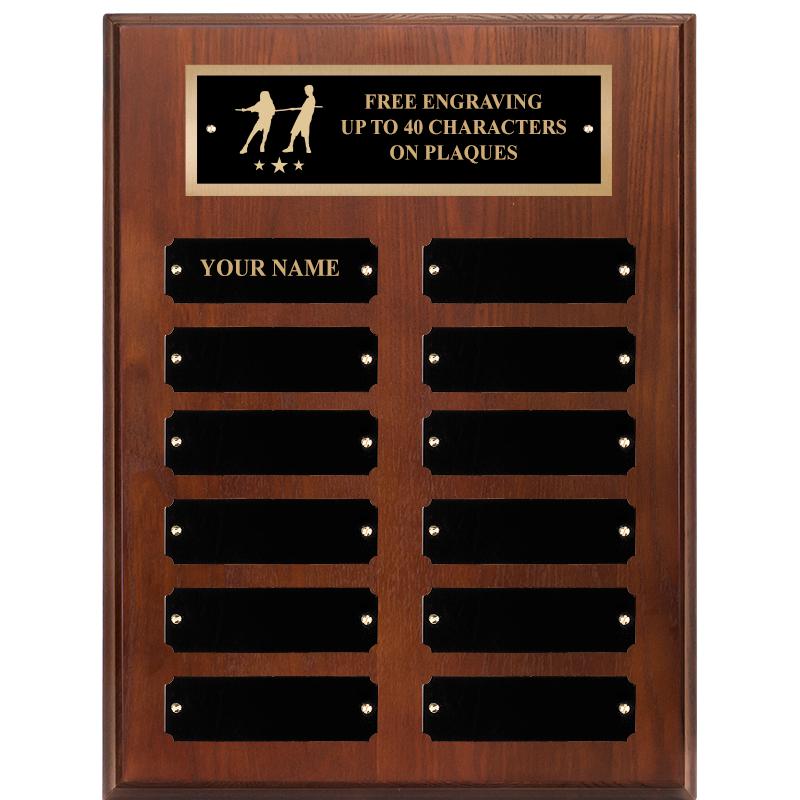 9X12 12 PLT WALNUT PERPETL PLQ