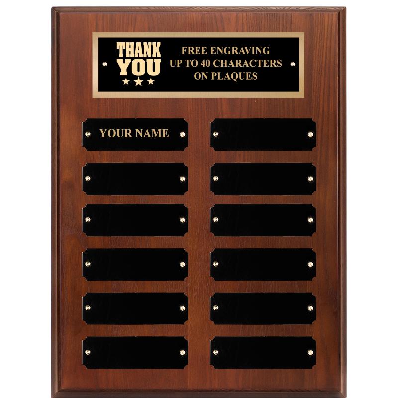 9X12 12 PLT WALNUT PERPETL PLQ