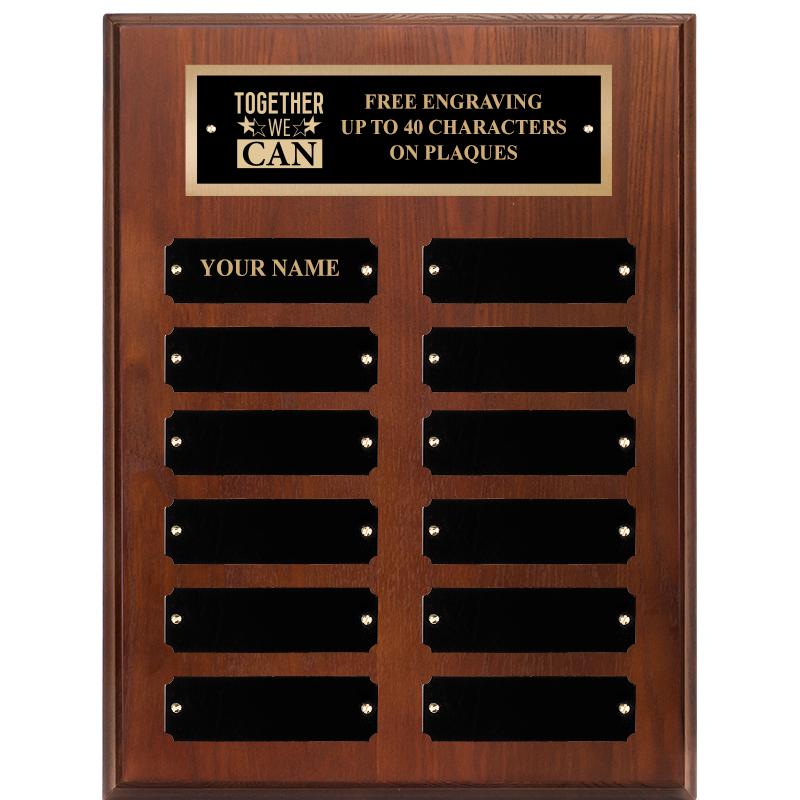 9X12 12 PLT WALNUT PERPETL PLQ