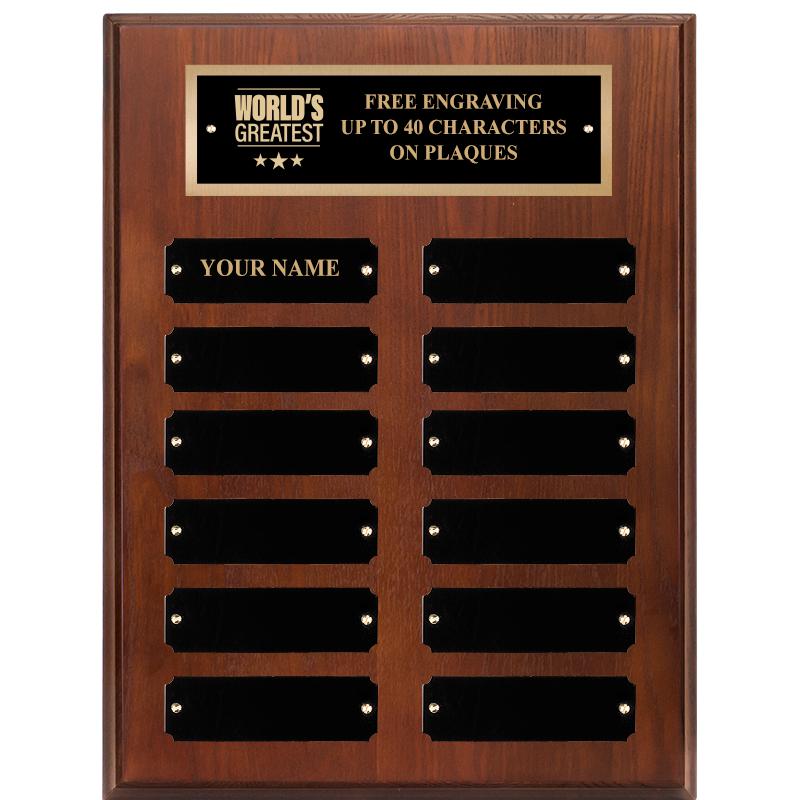 9X12 12 PLT WALNUT PERPETL PLQ