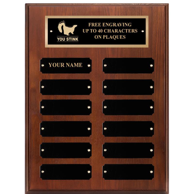 9X12 12 PLT WALNUT PERPETL PLQ