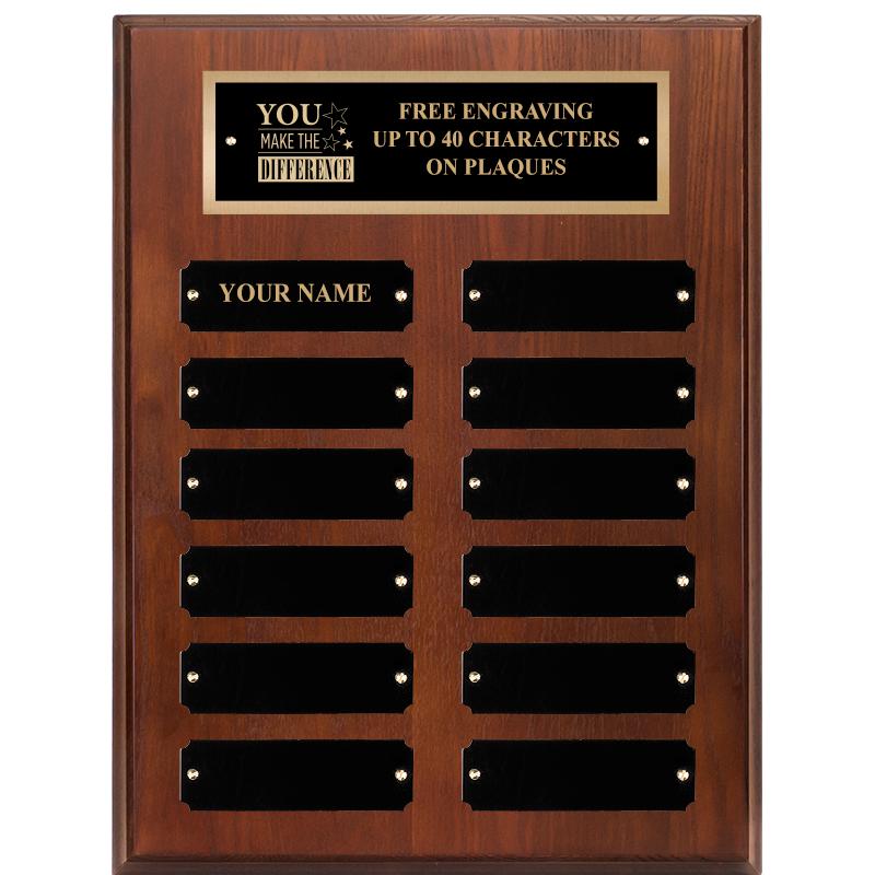 9X12 12 PLT WALNUT PERPETL PLQ