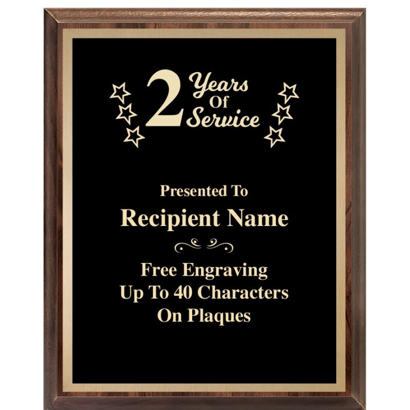 8X10 YEARS OF SERVICE REC PLQ