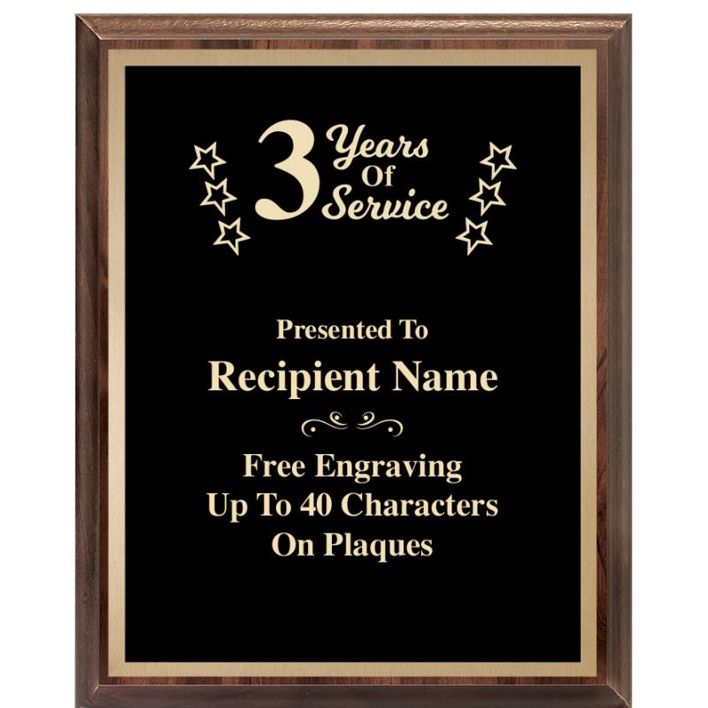 8X10 YEARS OF SERVICE REC PLQ