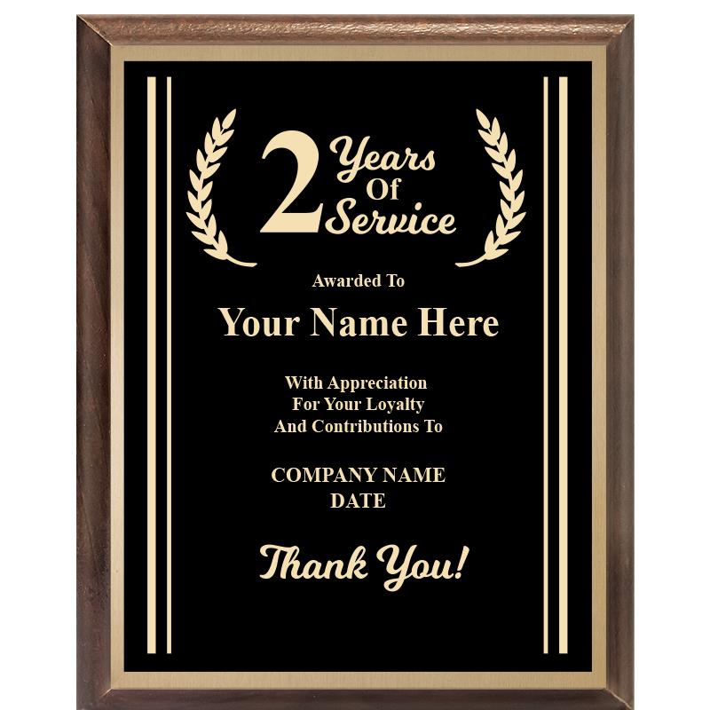 8X10 YEARS OF SERVICE PLQ