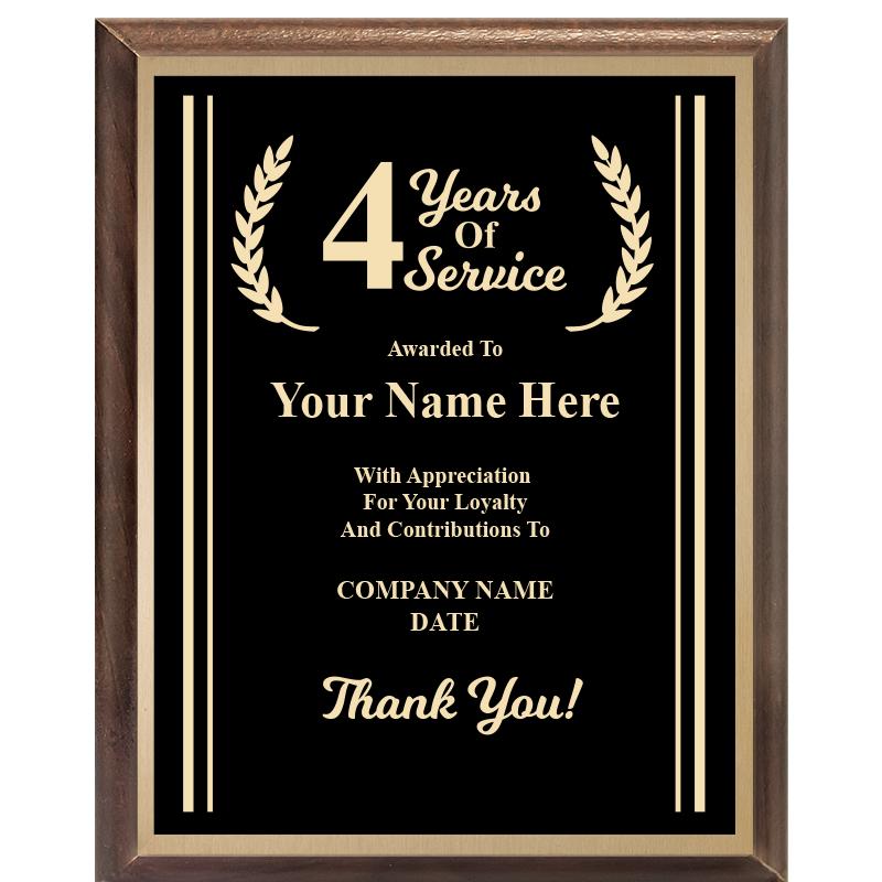 8X10 YEARS OF SERVICE PLQ