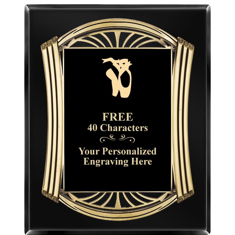 10.5X13 ROMAN BLACK W GLD PLQ