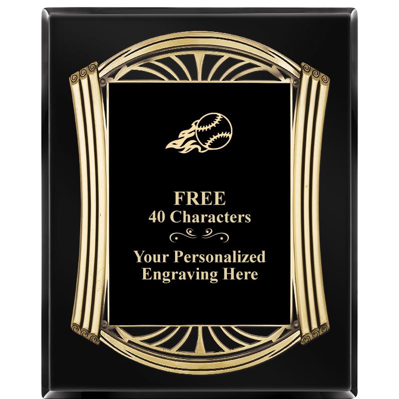 10.5X13 ROMAN BLACK W GLD PLQ