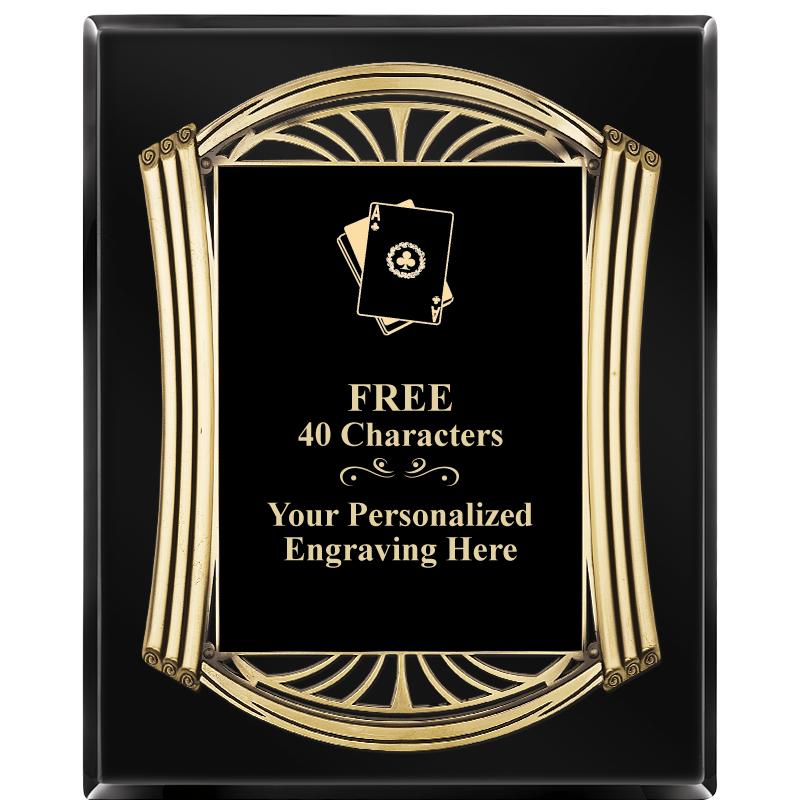 10.5X13 ROMAN BLACK W GLD PLQ