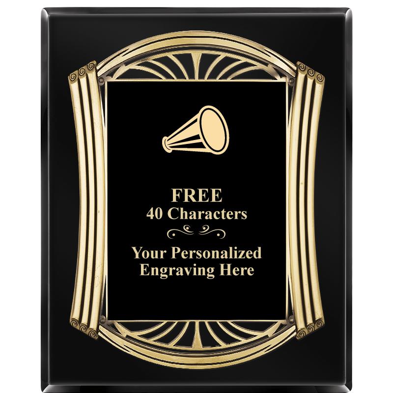 10.5X13 ROMAN BLACK W GLD PLQ