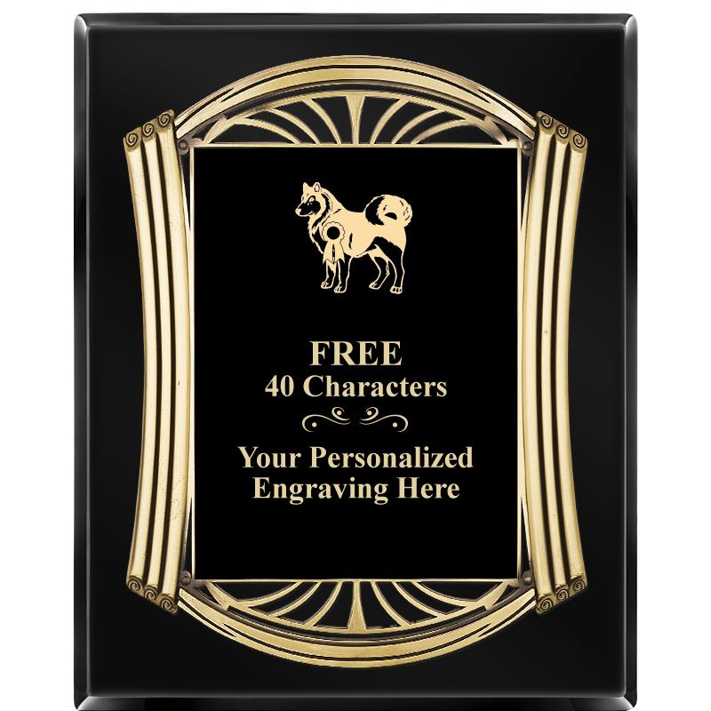 10.5X13 ROMAN BLACK W GLD PLQ