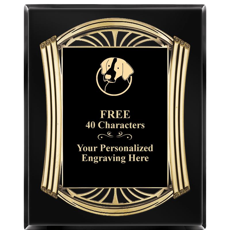 10.5X13 ROMAN BLACK W GLD PLQ