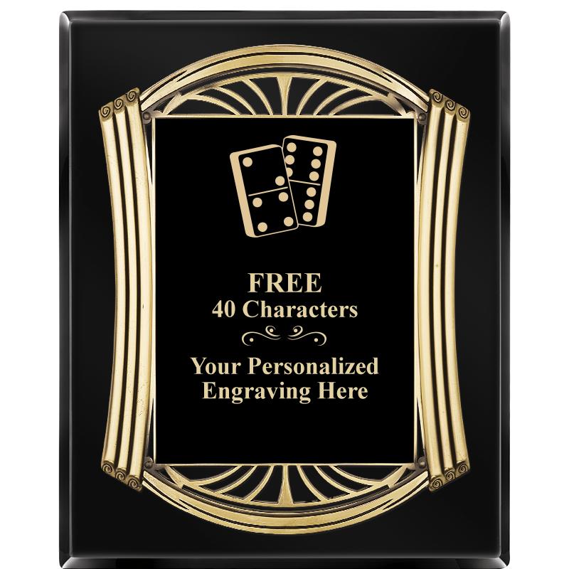 10.5X13 ROMAN BLACK W GLD PLQ