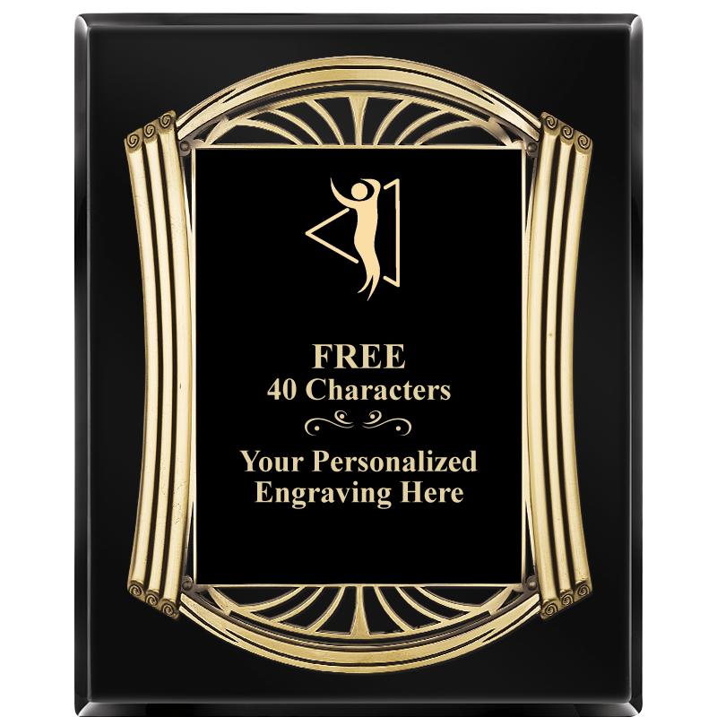 10.5X13 ROMAN BLACK W GLD PLQ