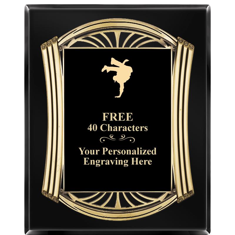 10.5X13 ROMAN BLACK W GLD PLQ