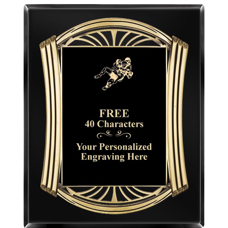 10.5X13 ROMAN BLACK W GLD PLQ