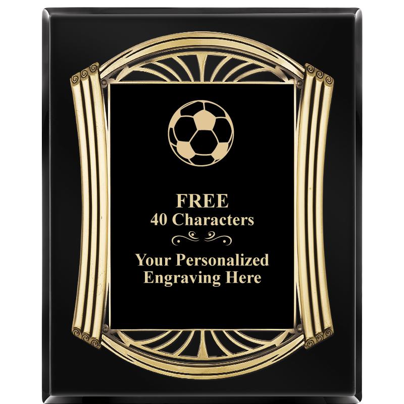 10.5X13 ROMAN BLACK W GLD PLQ