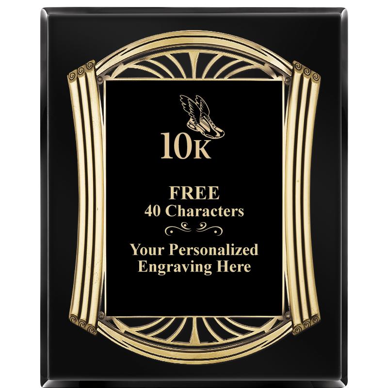 10.5X13 ROMAN BLACK W GLD PLQ