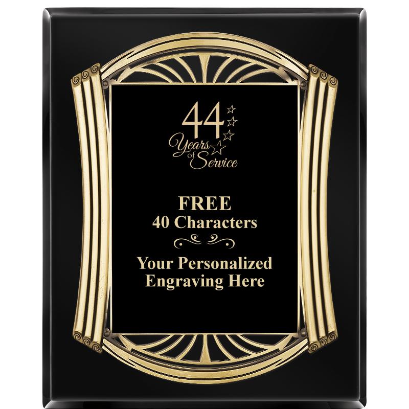 10.5X13 ROMAN BLACK W GLD PLQ