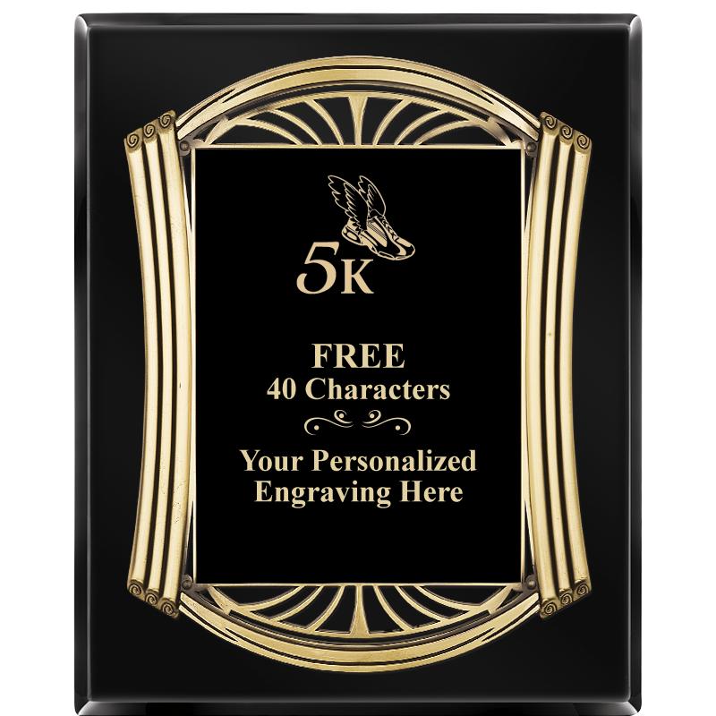 10.5X13 ROMAN BLACK W GLD PLQ