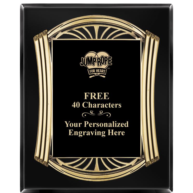 10.5X13 ROMAN BLACK W GLD PLQ