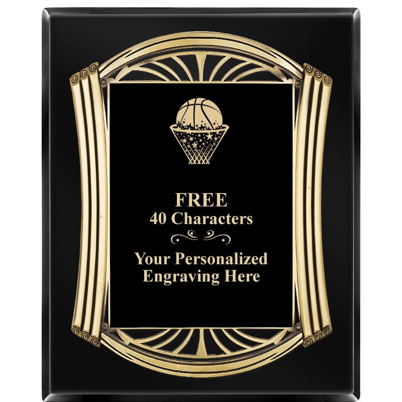 10.5X13 ROMAN BLACK W GLD PLQ