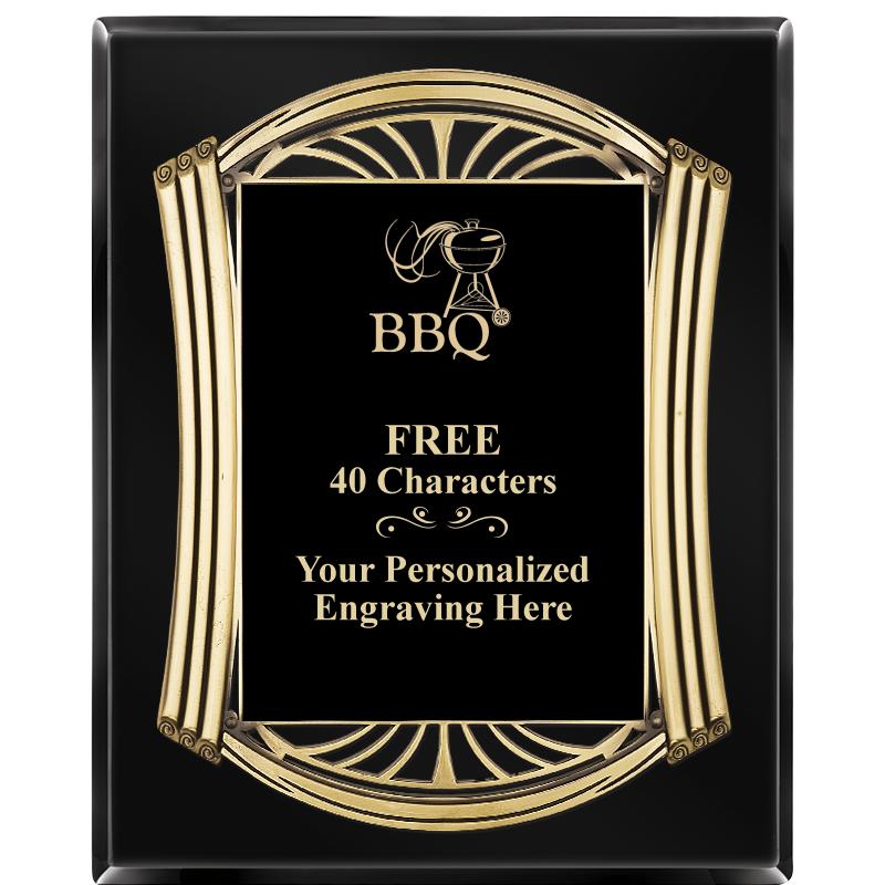 10.5X13 ROMAN BLACK W GLD PLQ