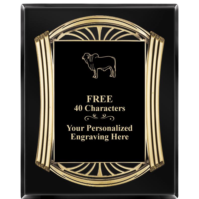 10.5X13 ROMAN BLACK W GLD PLQ