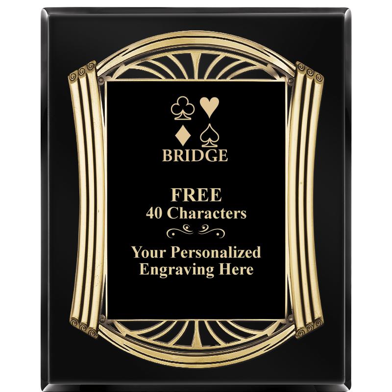 10.5X13 ROMAN BLACK W GLD PLQ