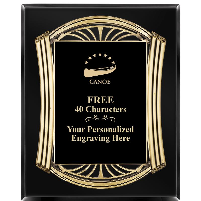 10.5X13 ROMAN BLACK W GLD PLQ