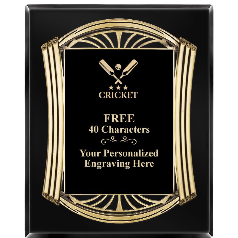 10.5X13 ROMAN BLACK W GLD PLQ